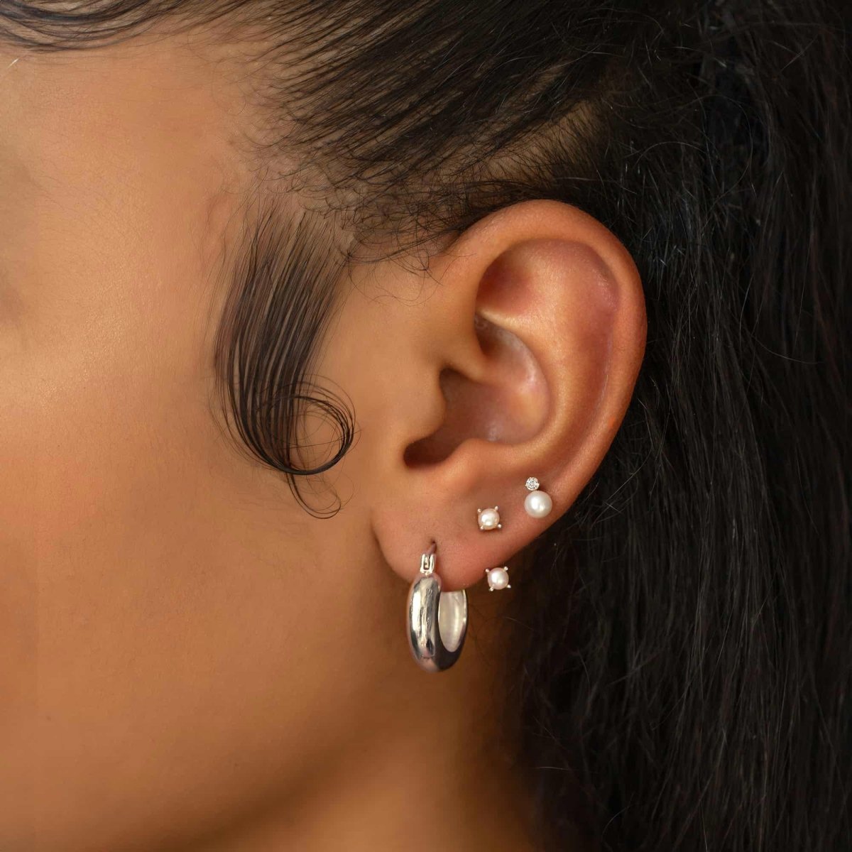 Small Thick Hoop Earrings