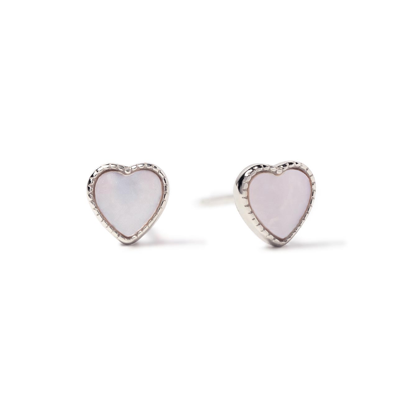 Mini Mother of Pearl Heart Studs