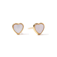 Mini Mother of Pearl Heart Studs