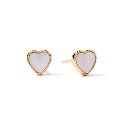 Mini Mother of Pearl Heart Studs