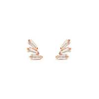 Tri Baguette Stud Earrings