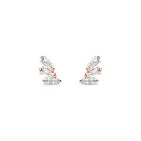 Tri Baguette Stud Earrings