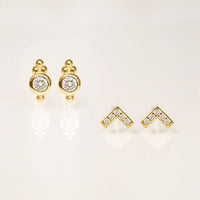 Cluster Bezel Stud Earrings