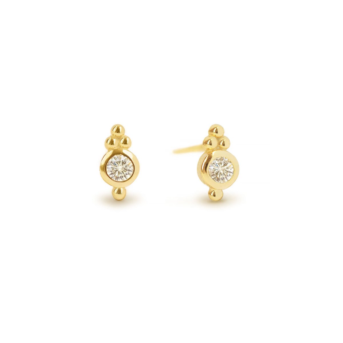 Cluster Bezel Stud Earrings