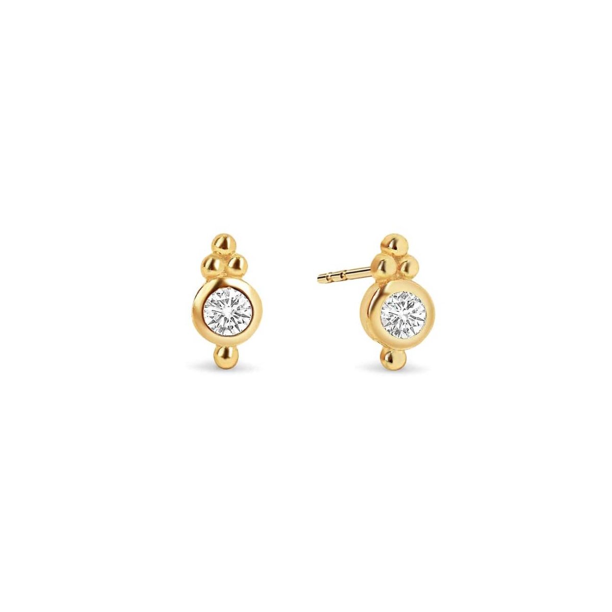 Cluster Bezel Stud Earrings