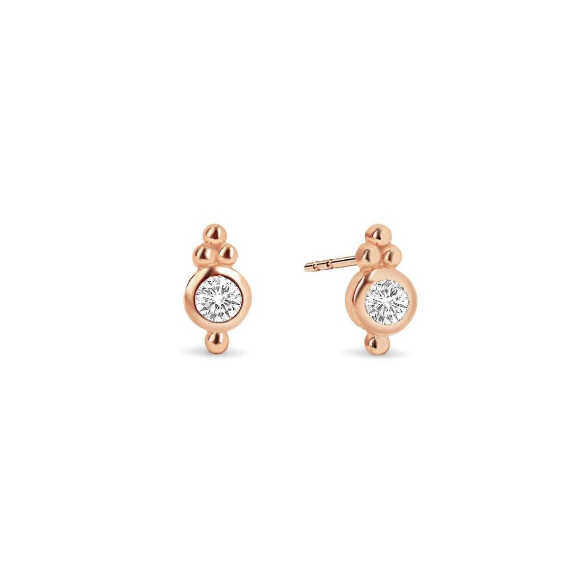 Cluster Bezel Stud Earrings