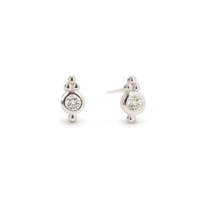 Cluster Bezel Stud Earrings