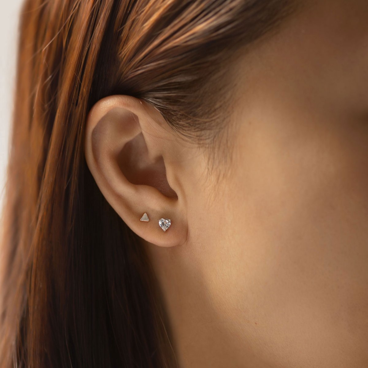 Heart Crystal Studs White Zirconia