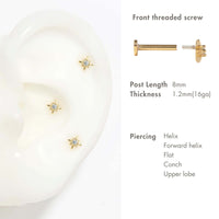 Tiny Starburst Flat Back Stud