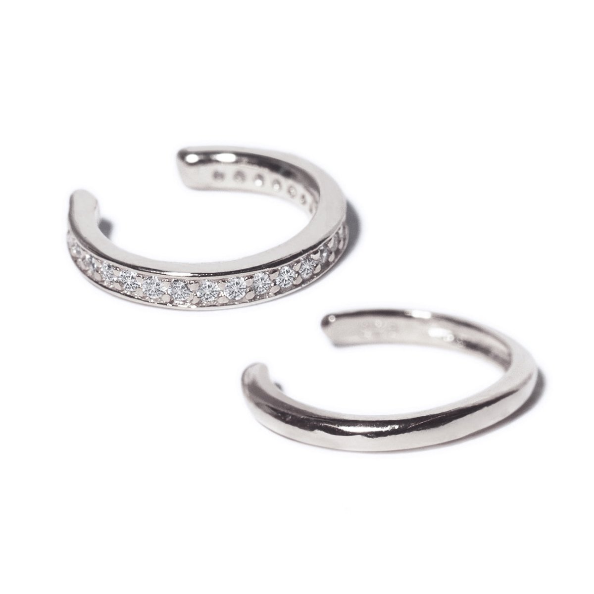 Silver Eternity and Pavé Ear cuff Set