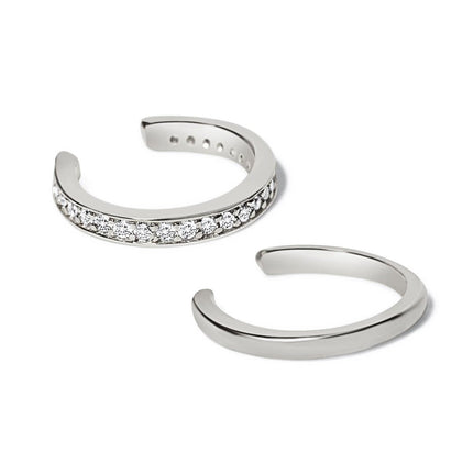 Eternity and Pavé Ear Cuff Set