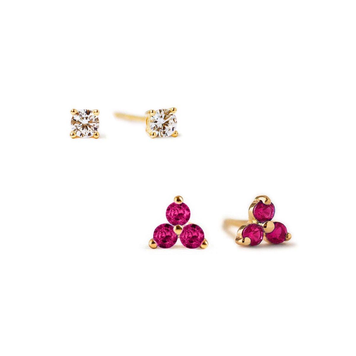 Birthstone Studs Set Ruby