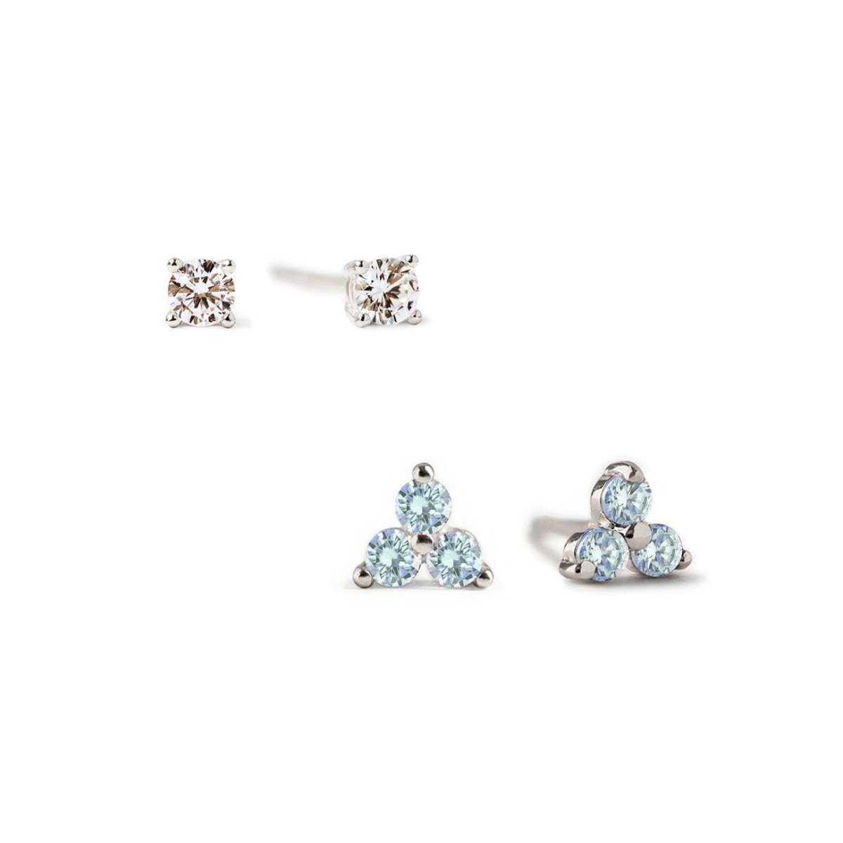 Birthstone Studs Set Aquamarine