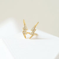 Tiny Lightning Bolt Pave Studs