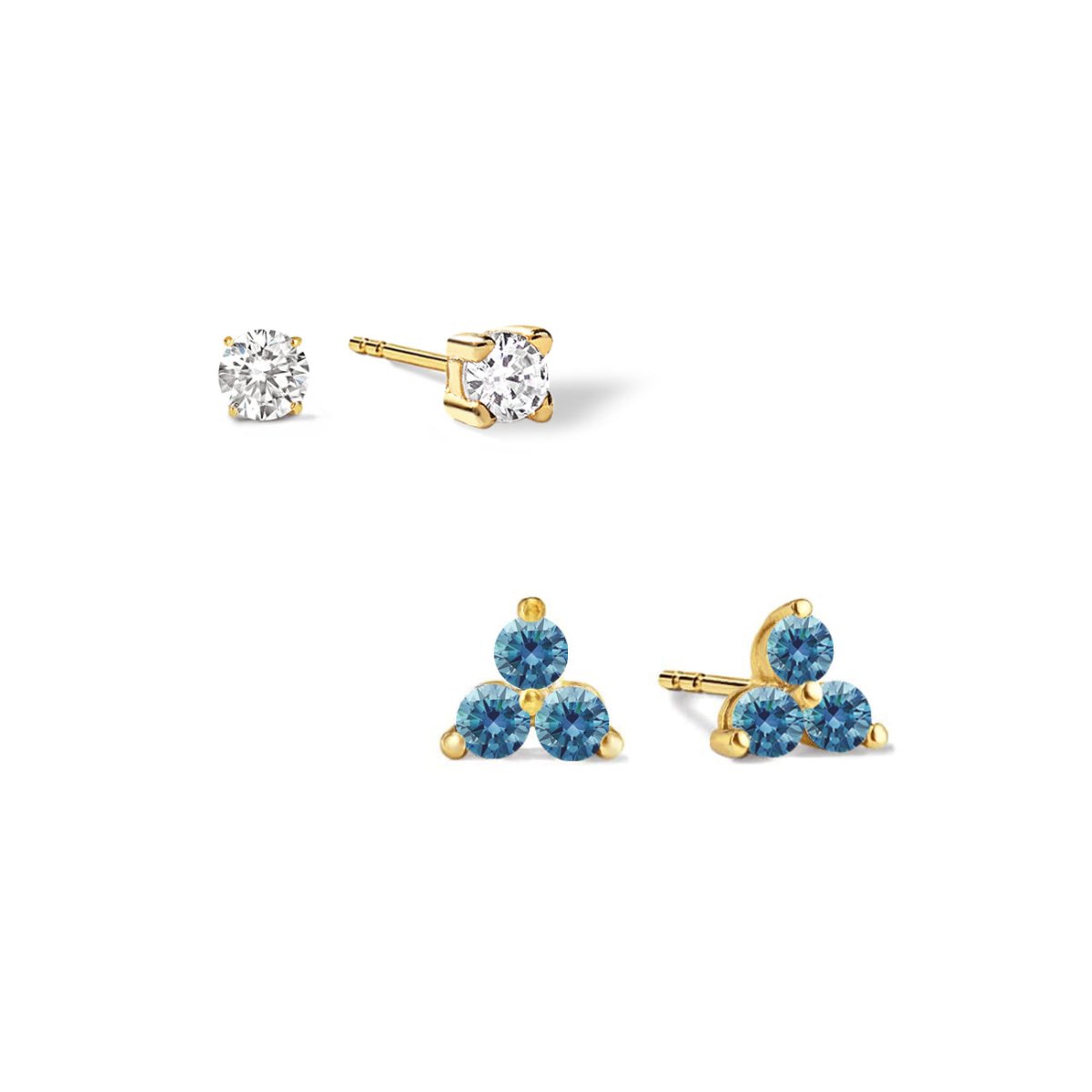 Birthstone Studs Set Blue Zircon