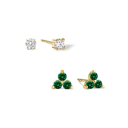 Birthstone Studs Set Emerald