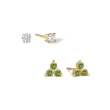 Birthstone Studs Set Peridot