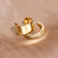 Pave and Classic Ear Cuff Set