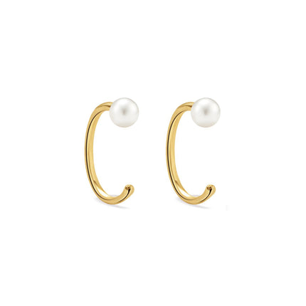 Tiny Pearl Huggie Earrings