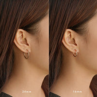 Measurement of diferent sized Gold Filled Thin Small Hoop Earrings. 