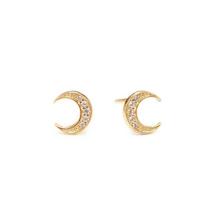 Crescent Moon Pave Studs