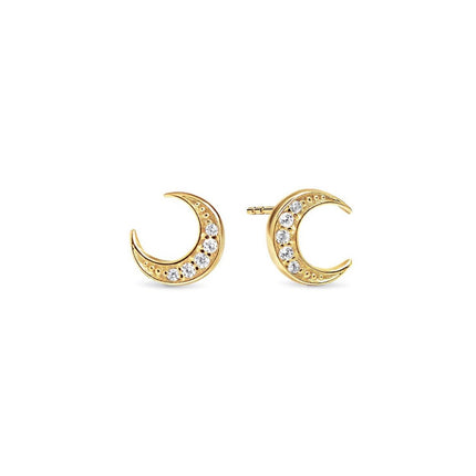 Crescent Moon Pave Studs