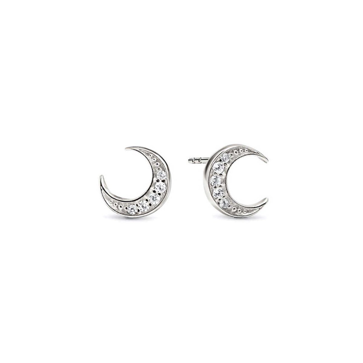 Crescent Moon Pavé Studs