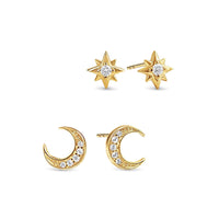 Pavé Moon Star Set