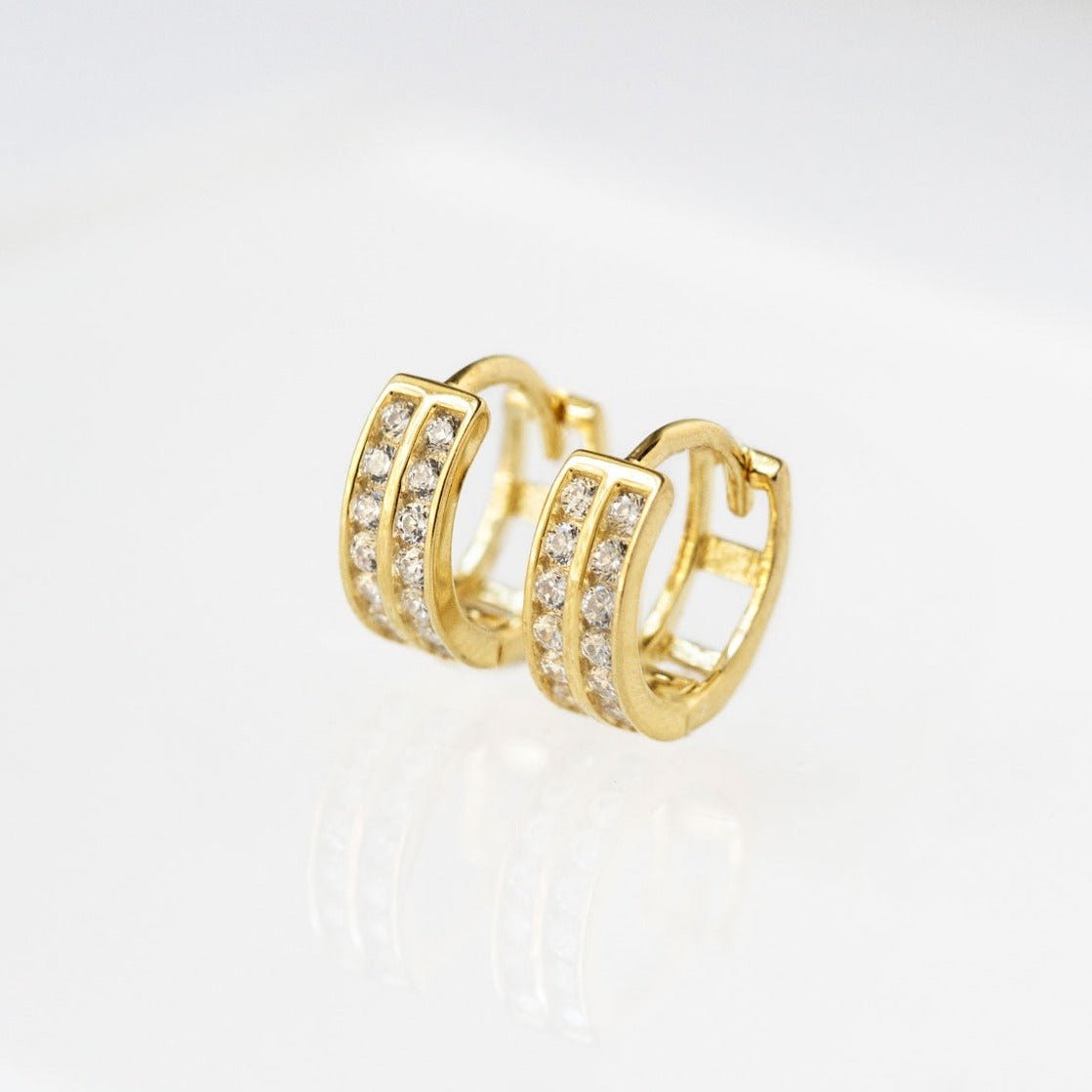 Double Row Pavé Huggies