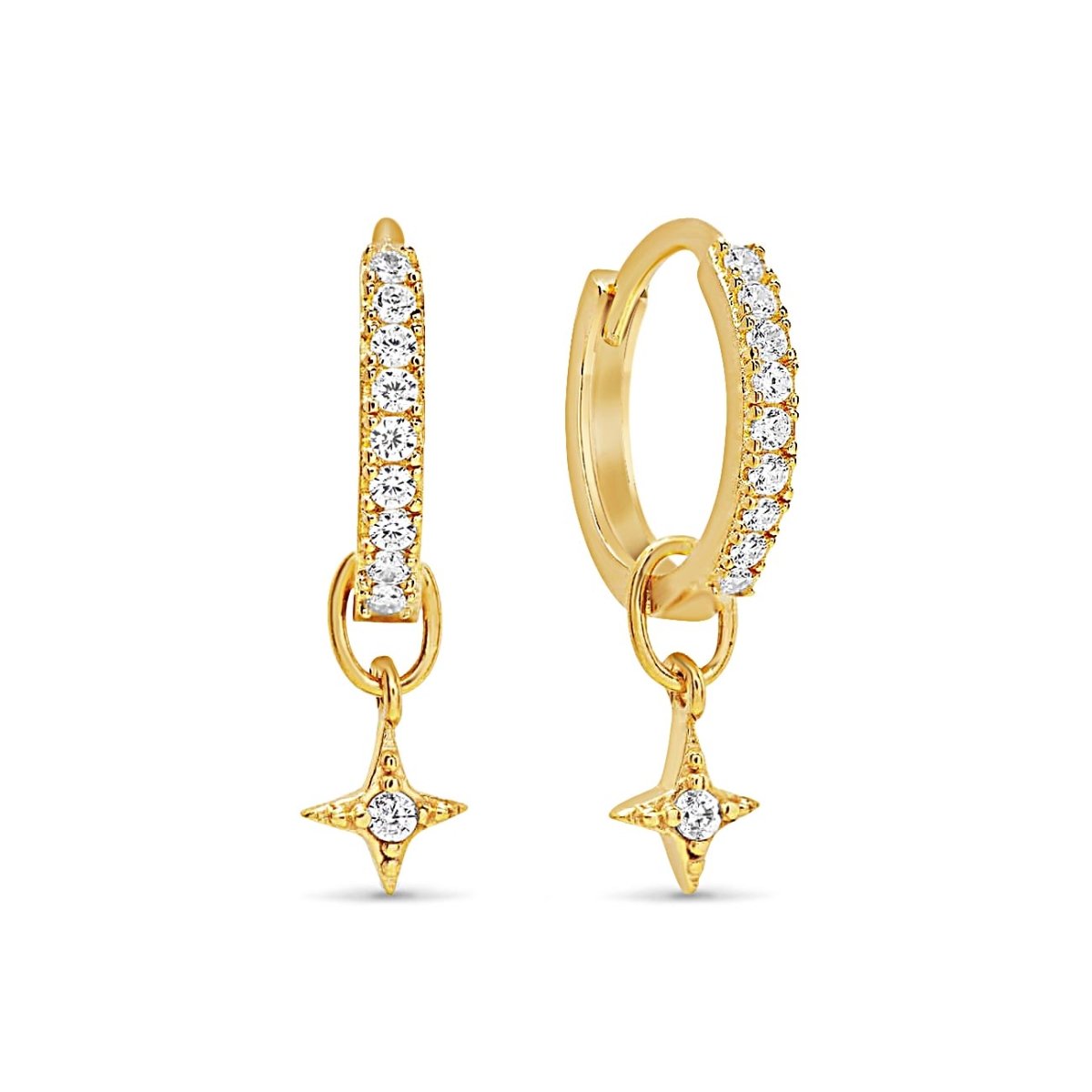 Star Flare Pavé Huggies