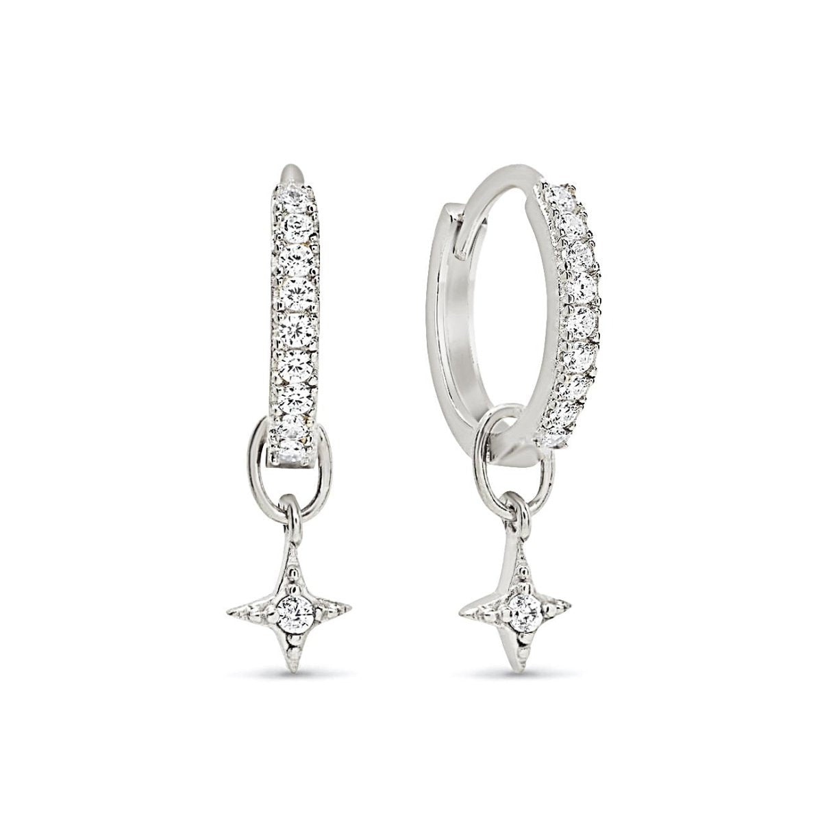 Star Flare Pavé Huggies