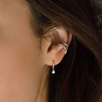 Solitaire Dangle Huggie Earrings