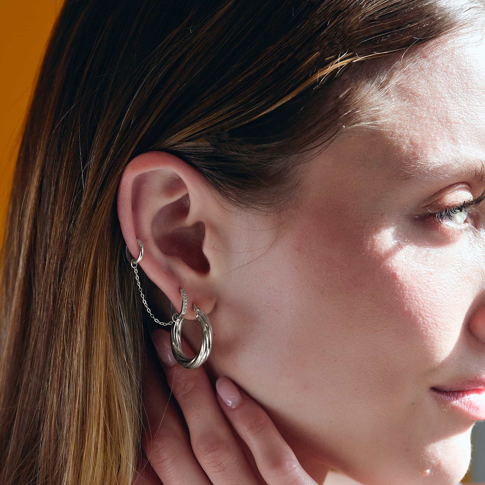 Chunky Hoop Earrings in Sterling Silver – ioolajewelry