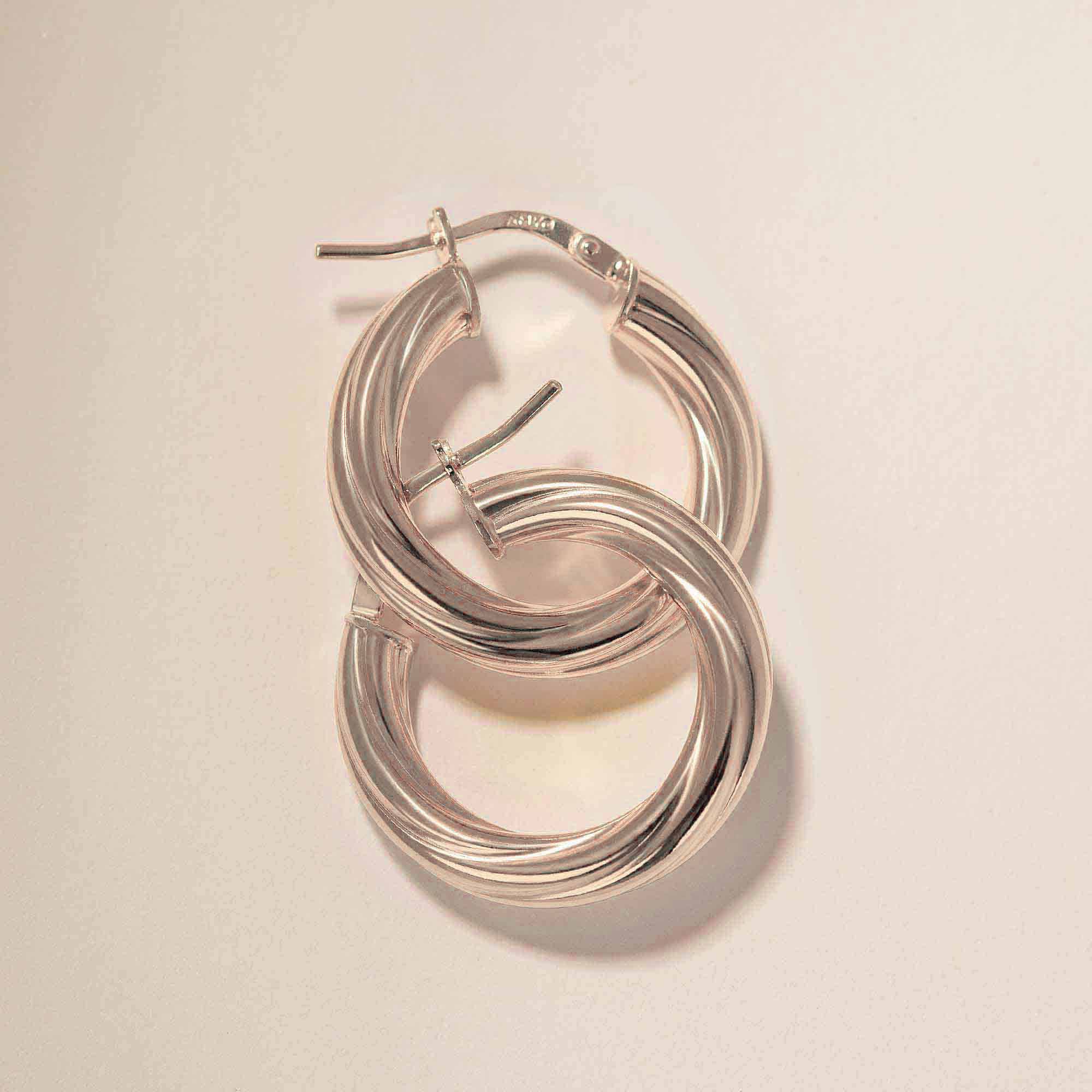 Hoop Earrings,Thick Silver Hoops, Thick Twisted Hoops