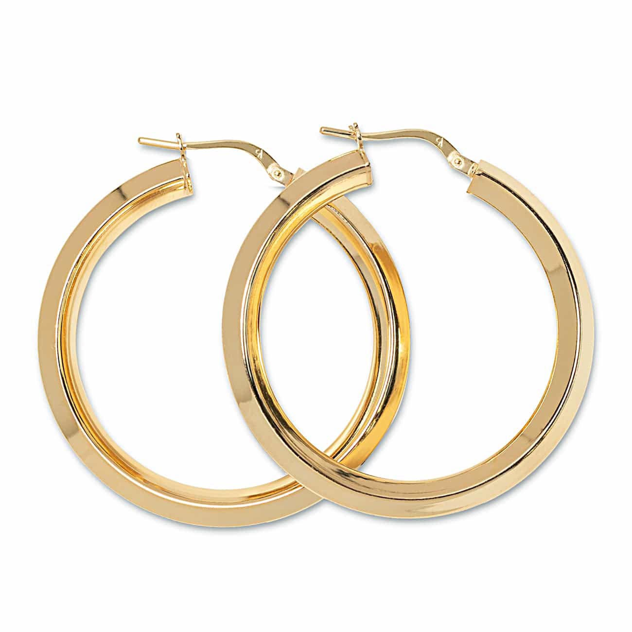 Beveled Large Hoops