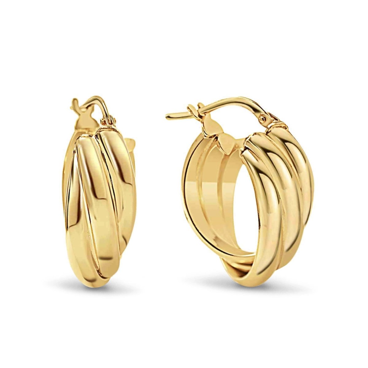 Gold Rope Hoop Earring Thick Chunky Twisted Rope Hoops, Statement Gold Hoop Earrings – AMYO ...