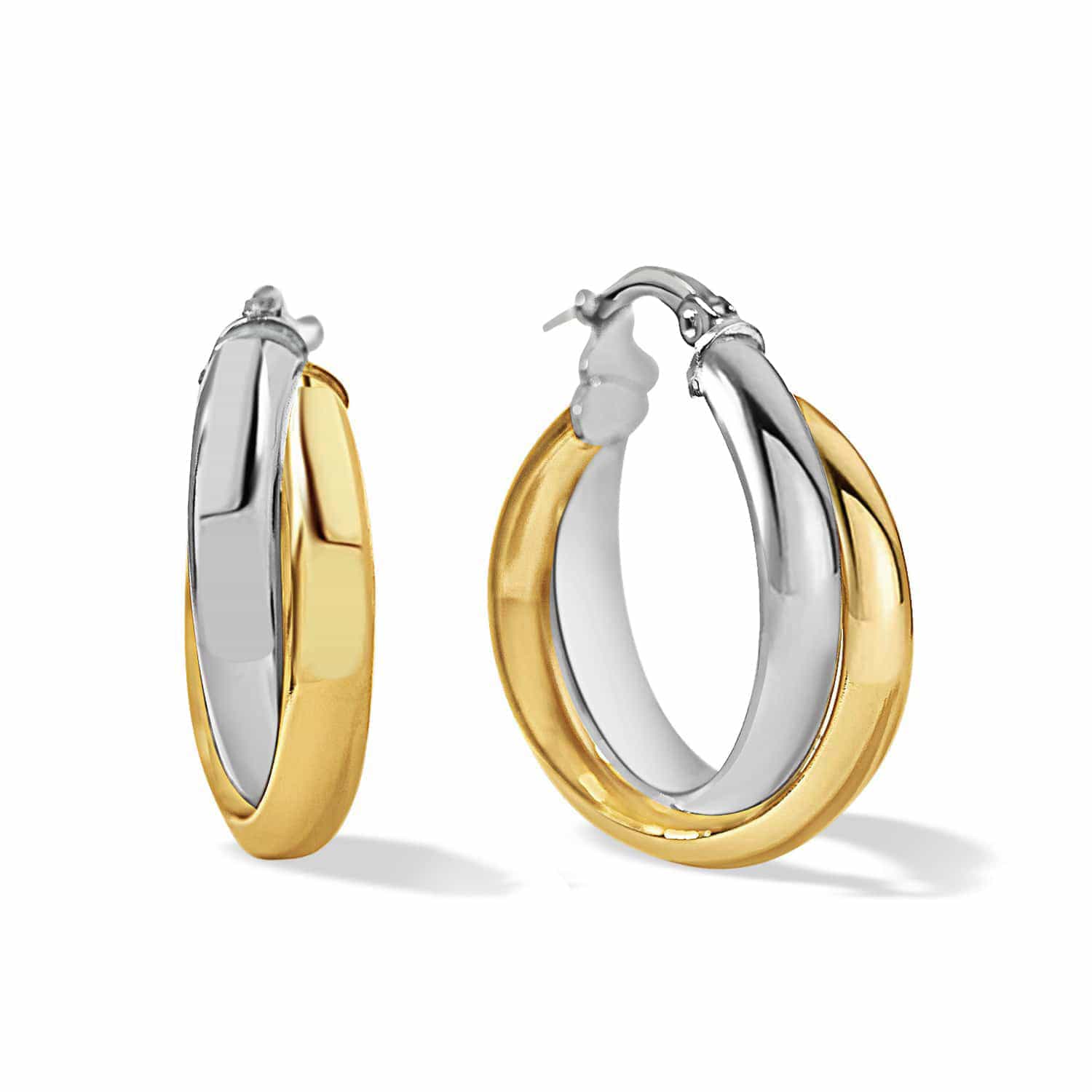 Two Tone Twist Hoops