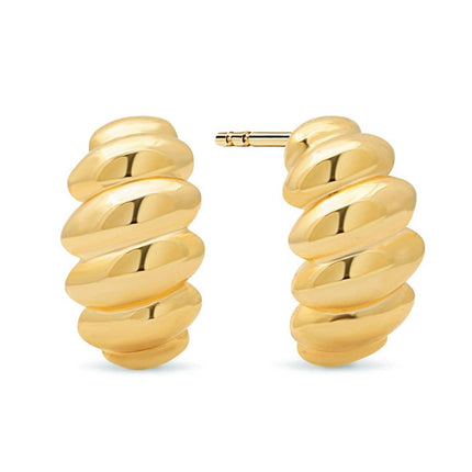 Croissant Dome Stud Earrings