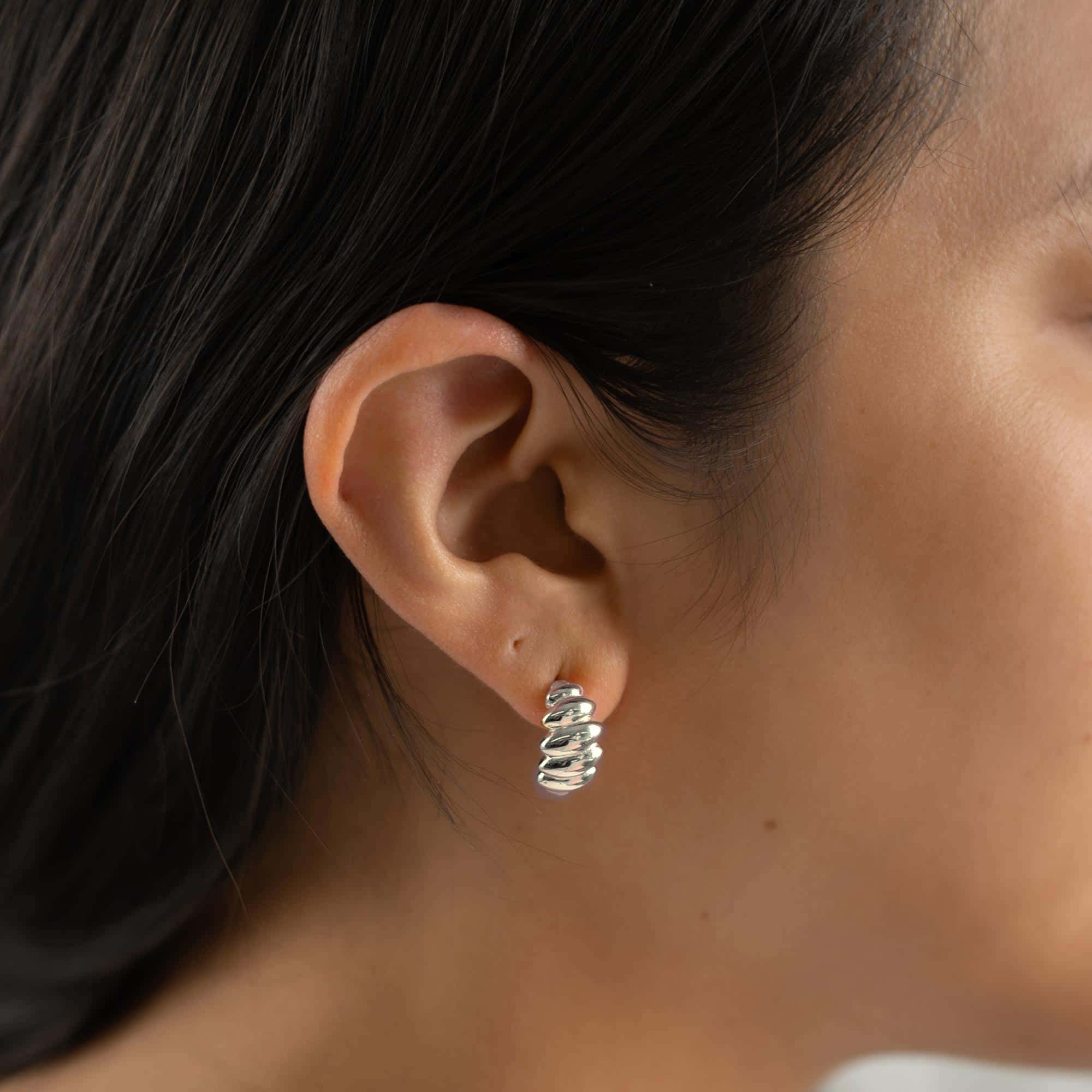 Croissant Dome Stud Earrings