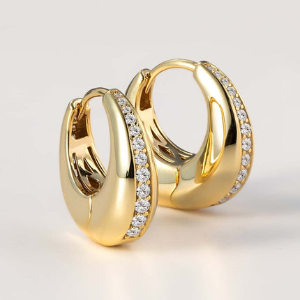 Bold Pavé Inlay Hoops