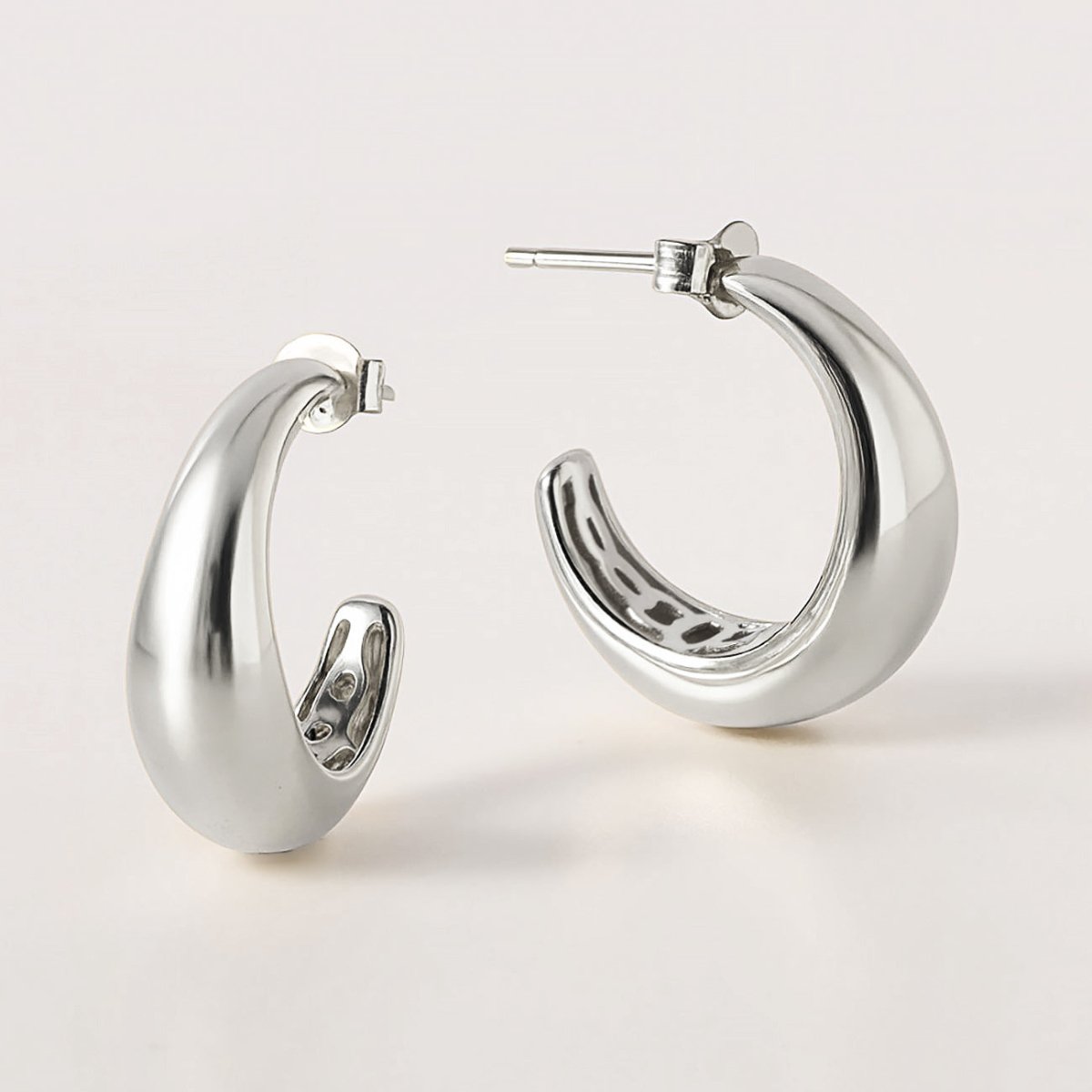 Tapered C Hoop Earrings
