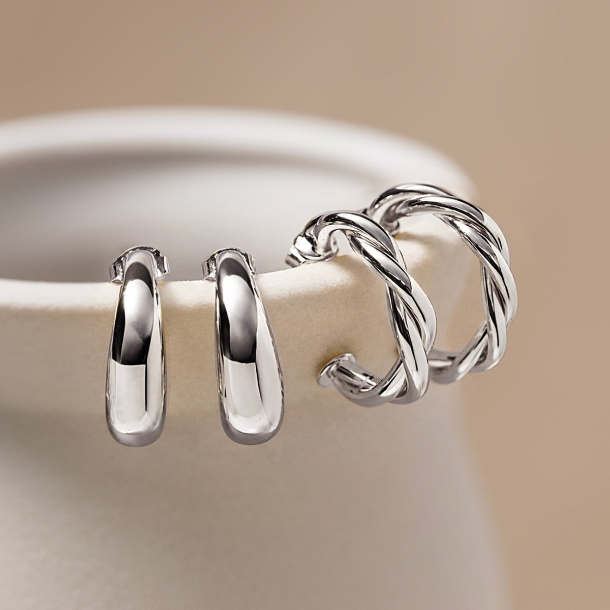 Tapered C Hoop Earrings