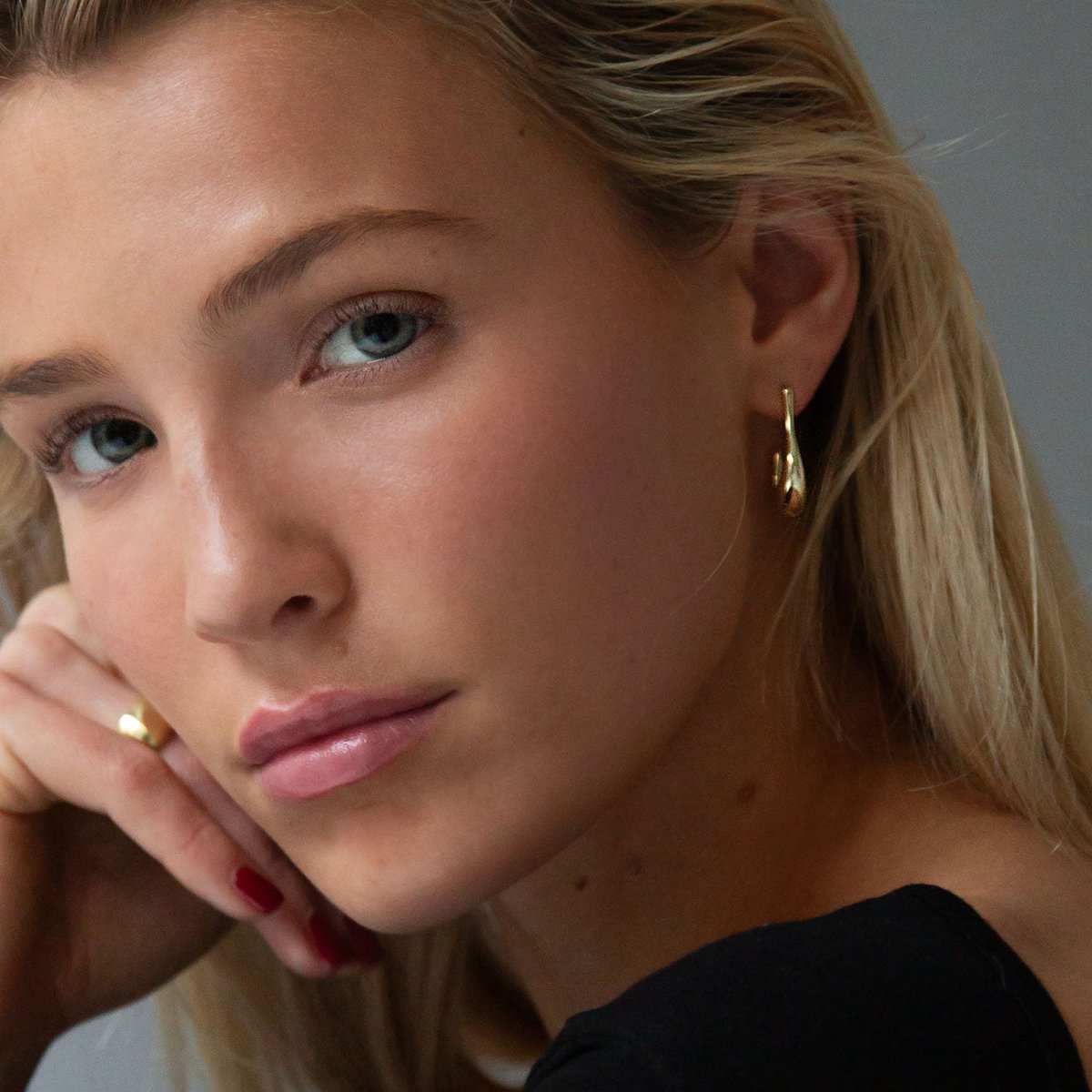 Statement J Hoop Earrings