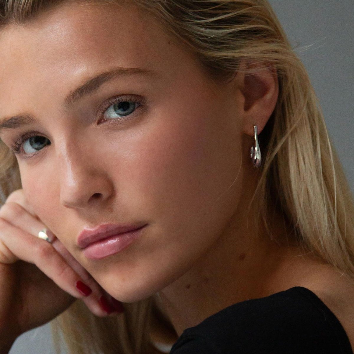 Statement J Hoop Earrings