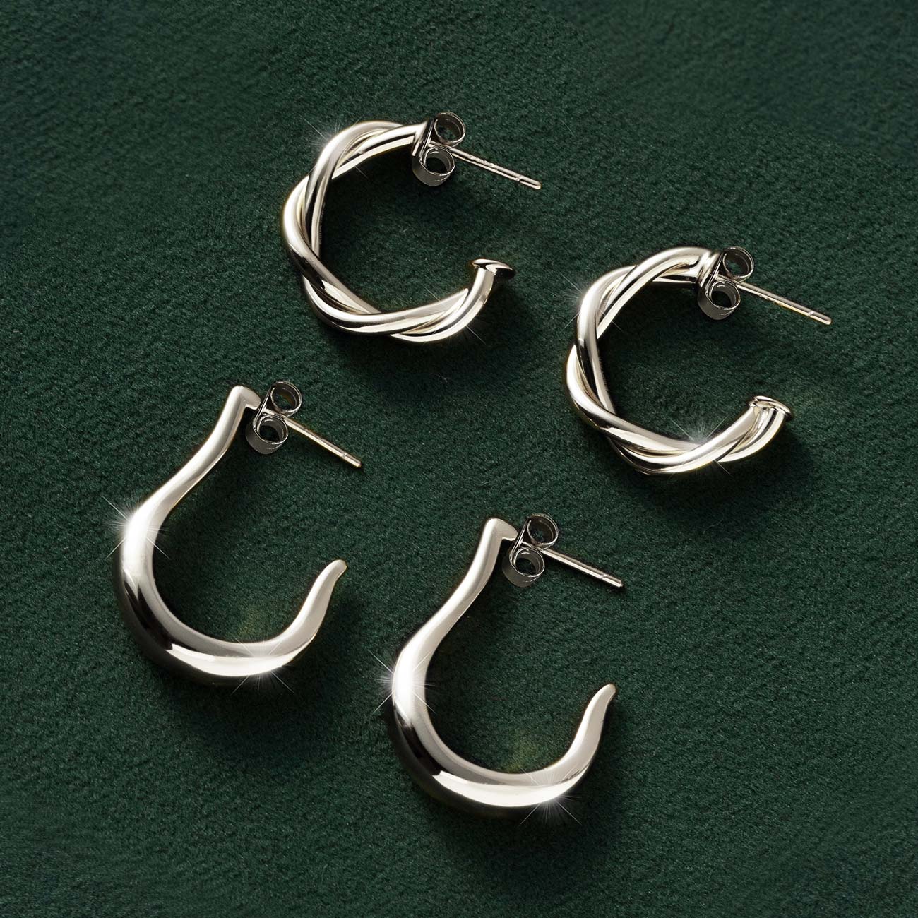 Statement J Hoop Earrings
