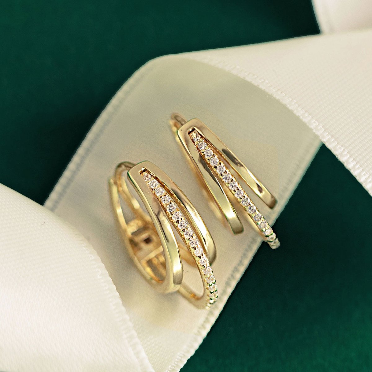 Pavé Triple Mini Hoop