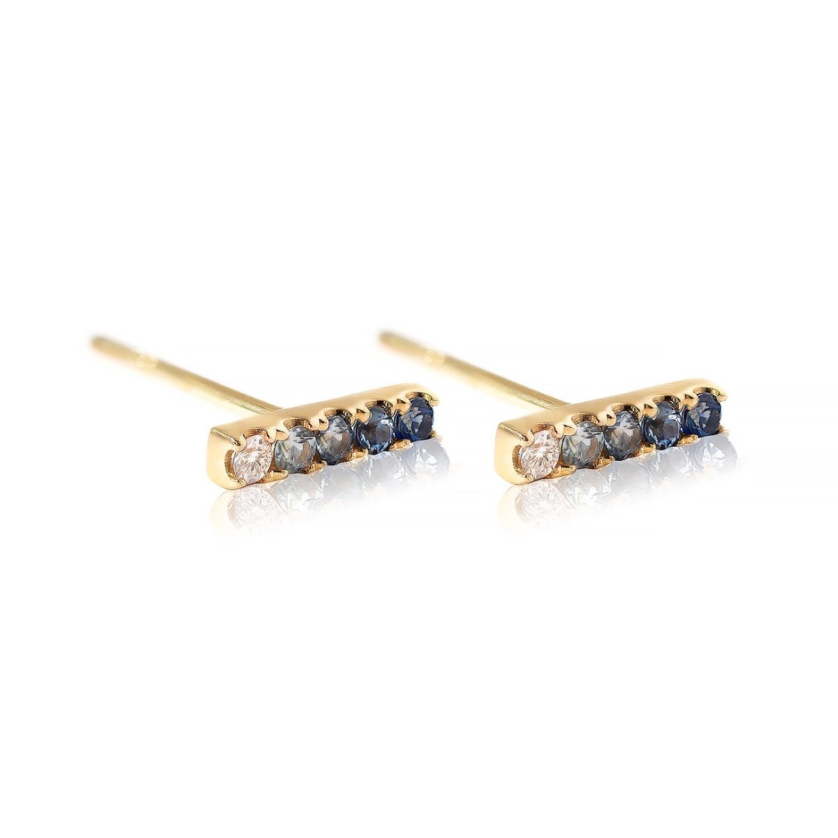 Ombre Bar Studs Sapphire