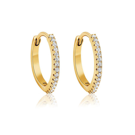 Small Diamond Hoop Earrings