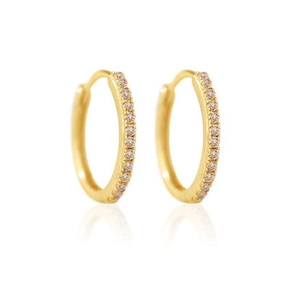 Small Diamond Hoop Earrings