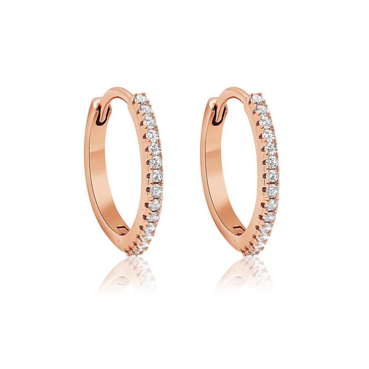 Small Diamond Hoop Earrings